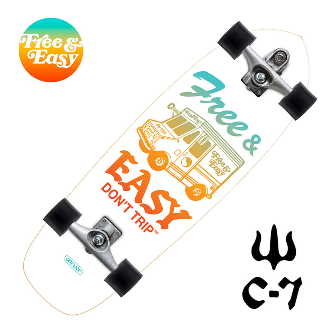 Carver x Free & Easy Paleta 30.75 Complete C7 Skateboard Compl Carving and Specialty