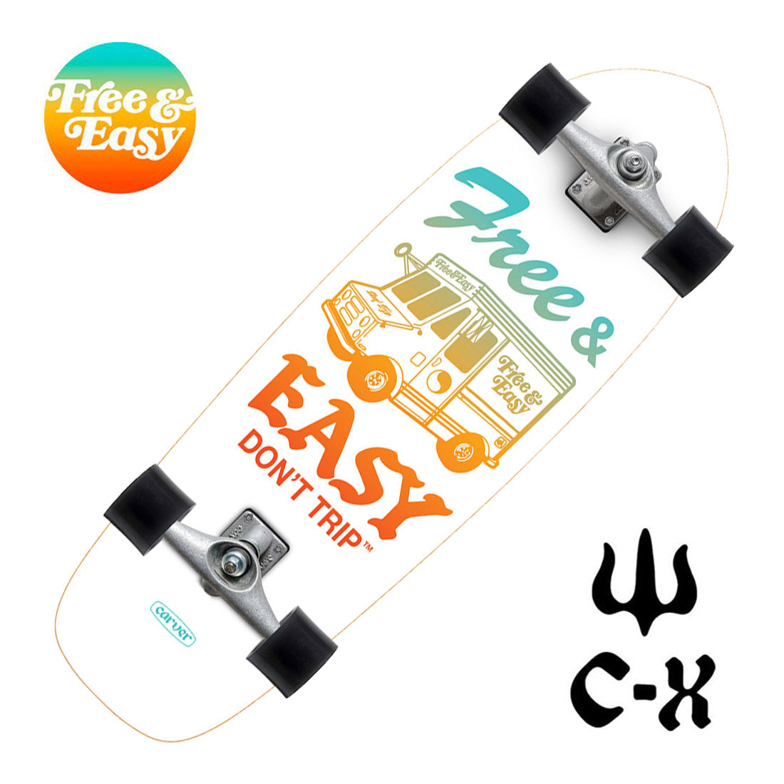 Carver x Free & Easy Paleta 30.75 Complete CX Skateboard Compl Carving and Specialty