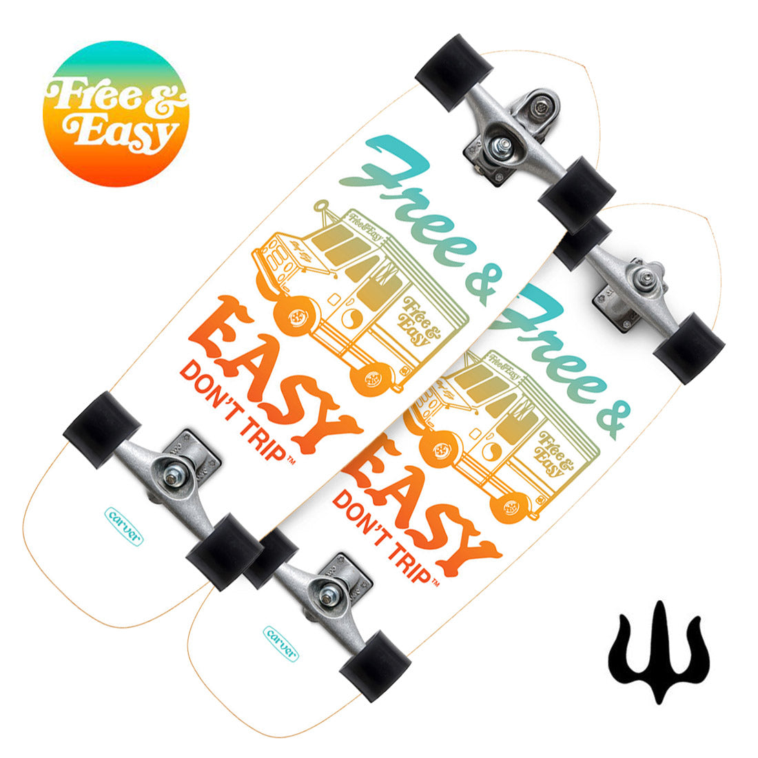 Carver x Free & Easy Paleta 30.75 Complete Skateboard Compl Carving and Specialty
