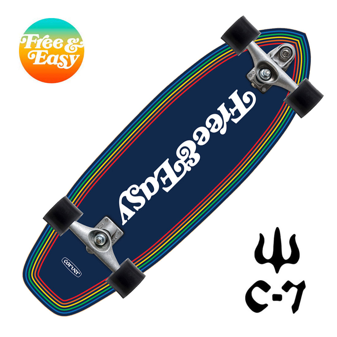 Carver x Free & Easy Prism 30.75 Complete C7 Skateboard Compl Carving and Specialty