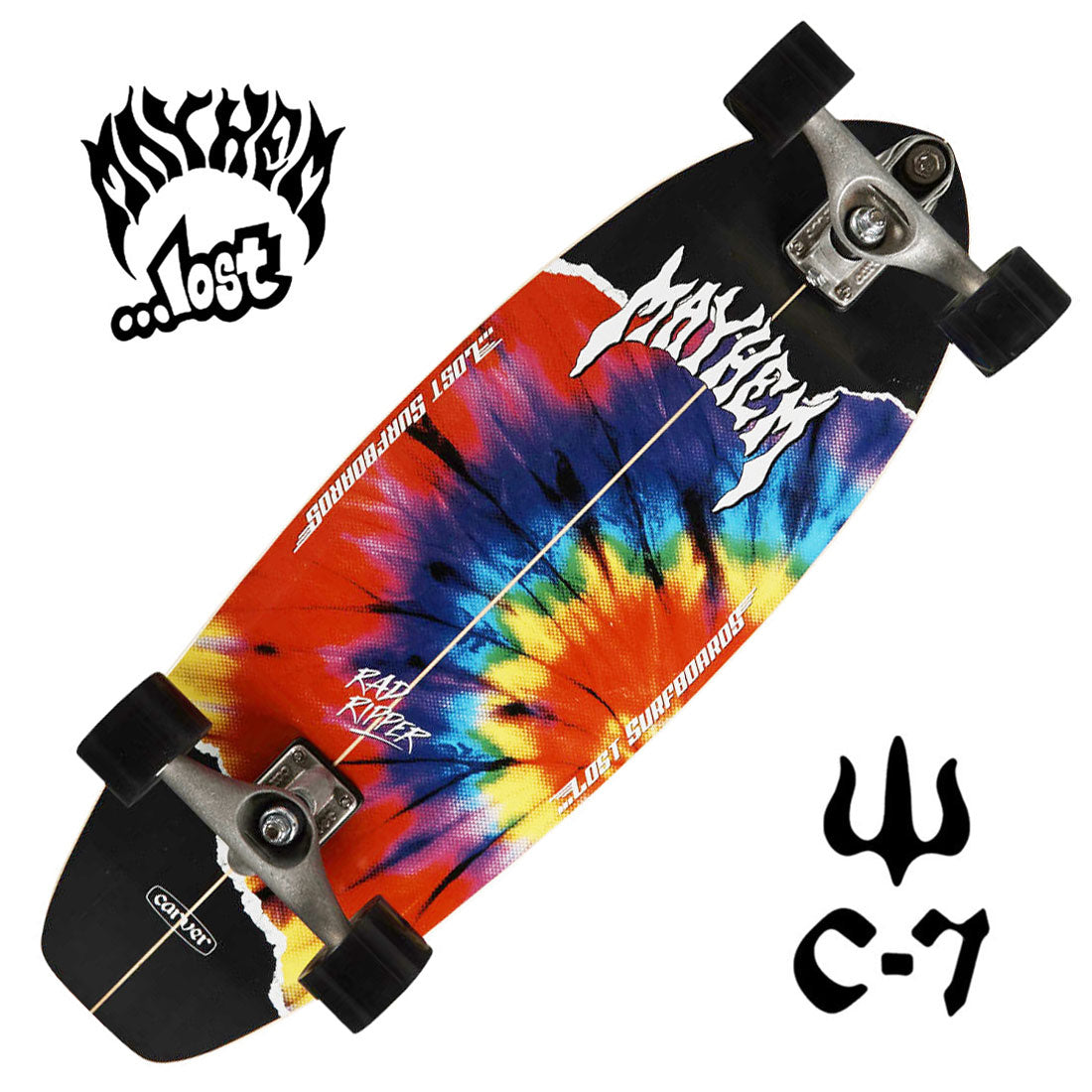 Carver x Lost Rad Ripper Tie Dye 31 Complete C7 Skateboard Compl Carving and Specialty