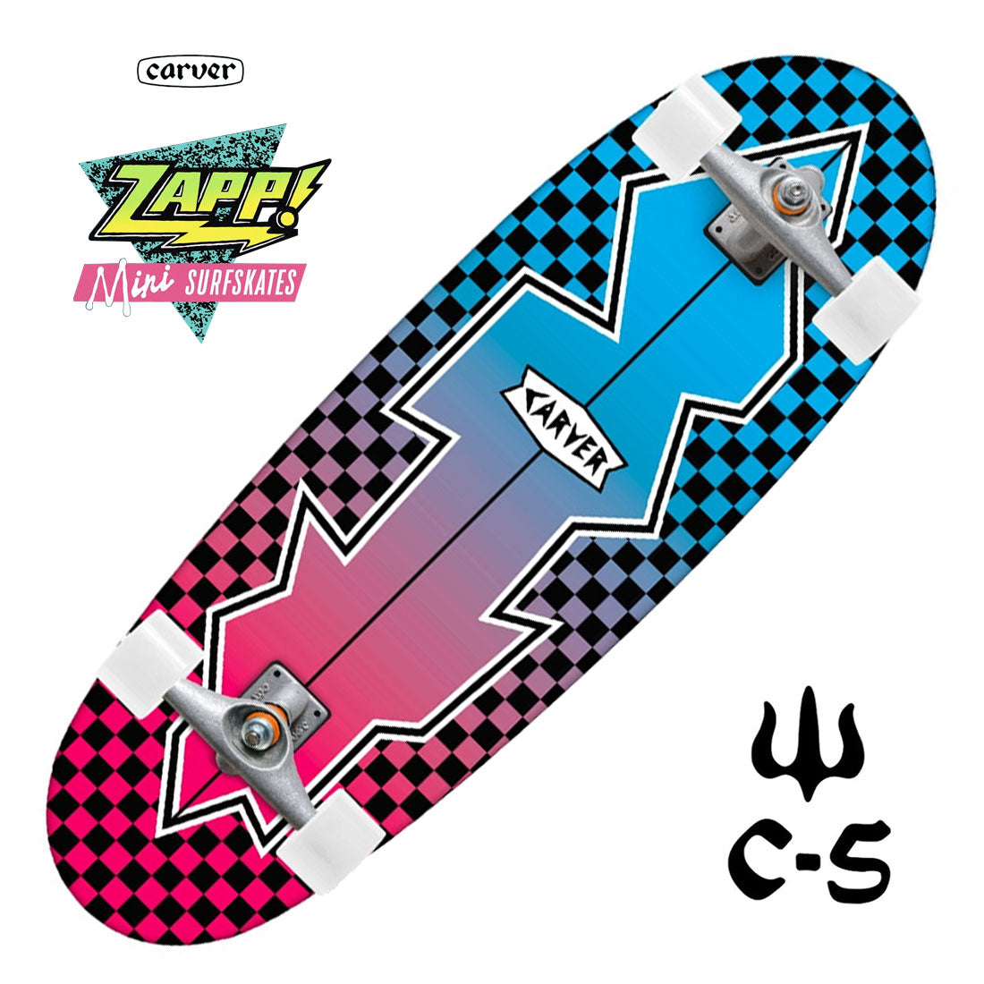 Carver Zapp Rail Blazer 28 C5 Mini Complete Skateboard Compl Carving and Specialty