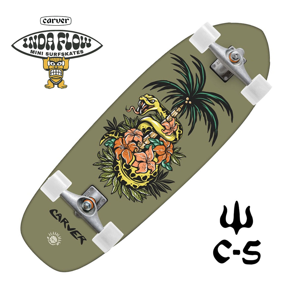 Carver Snake Bite 27 C5 Mini Complete Skateboard Compl Carving and Specialty