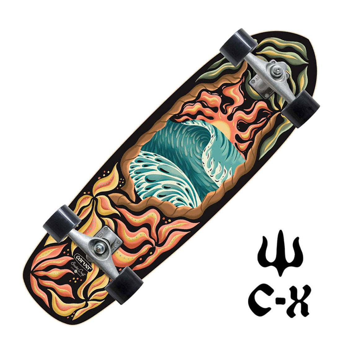Carver Psychedelic Sunset 32 Complete CX Skateboard Compl Carving and Specialty