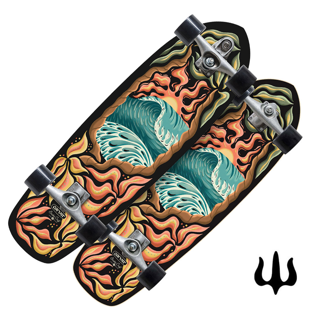 Carver Psychedelic Sunset 32 Complete Skateboard Compl Carving and Specialty