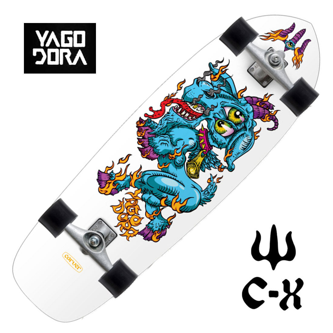 Carver x Yago Fire Goat 30.75 Complete CX Skateboard Compl Carving and Specialty
