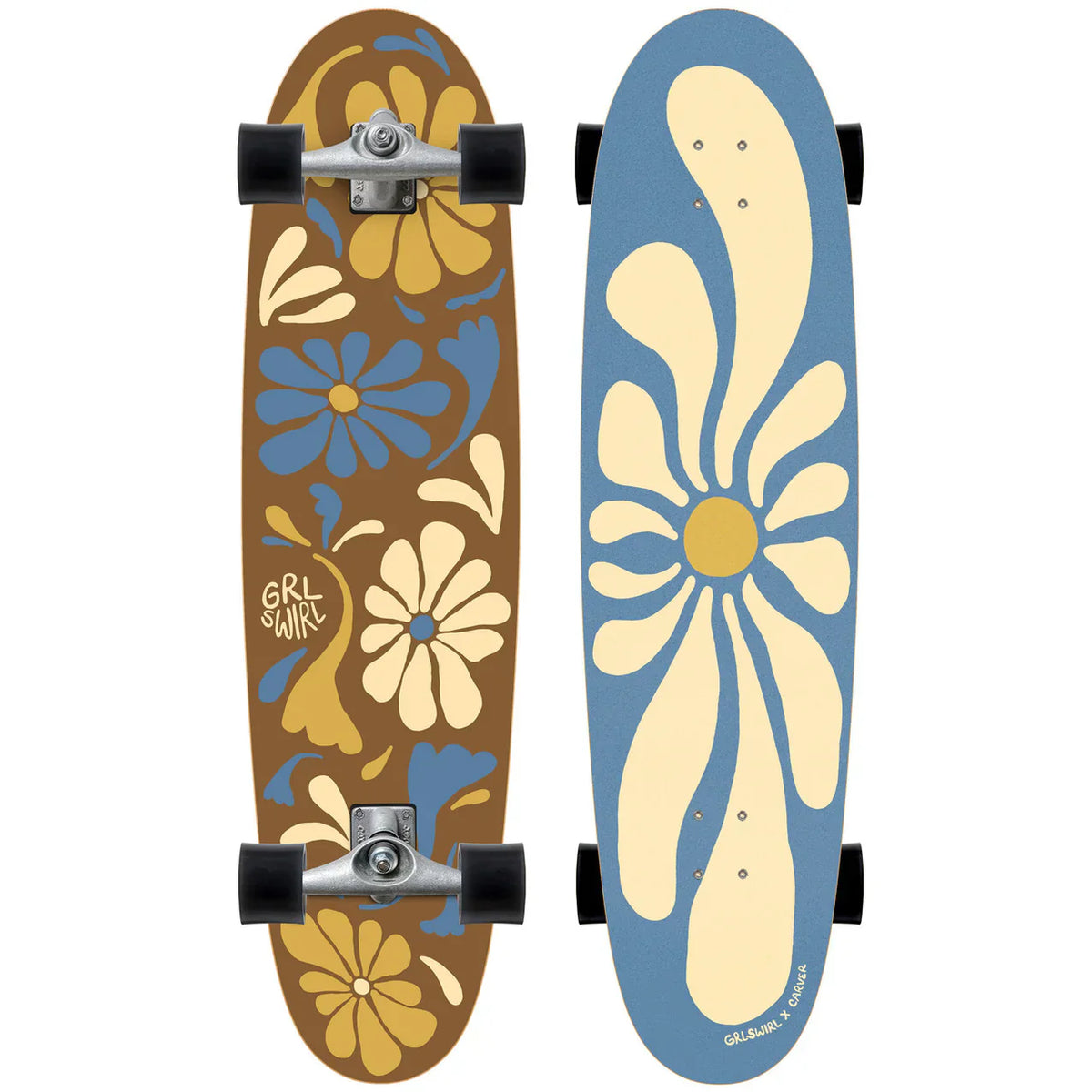 Carver x GIRLSWIRL Cx Raw Complete Surfskate LongSwirl Skateboards