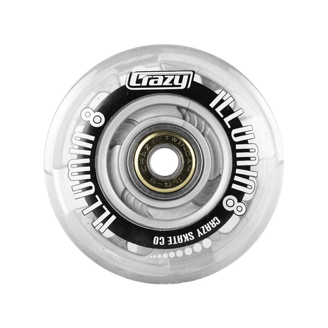 Crazy Illumin8 LED Inline Wheels - Silver Inline Wheels