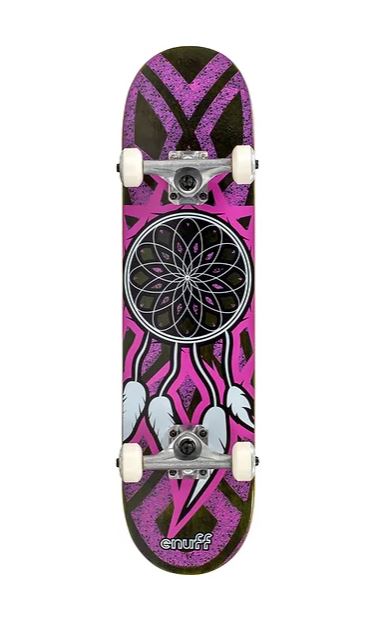 Enuff Dreamcatcher 7.75" Skateboard Complete Grey Pink Skateboard
