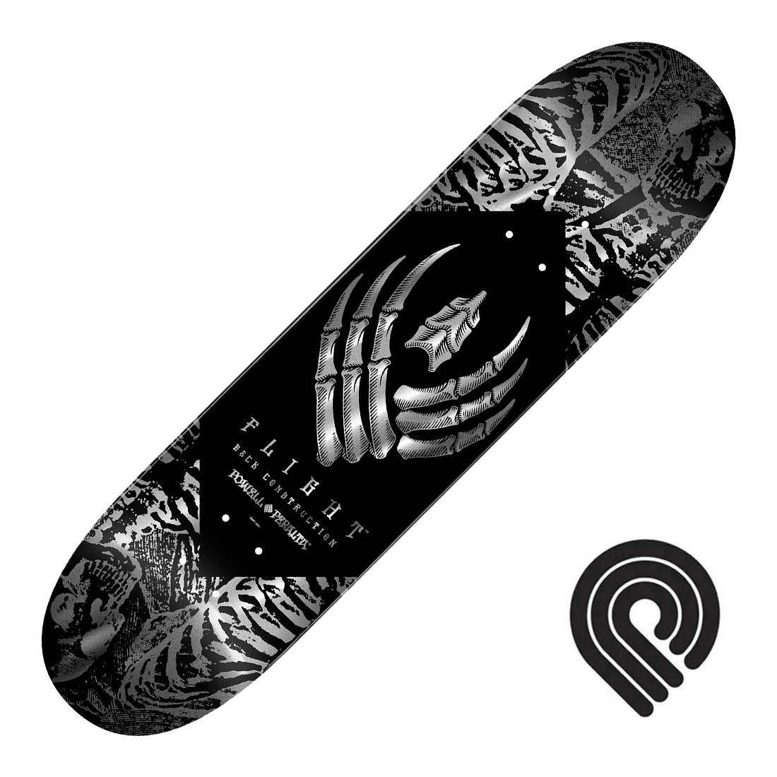 Powell Peralta Flight Skeleton 8.25 Deck - Silver Foil - Skater HQ