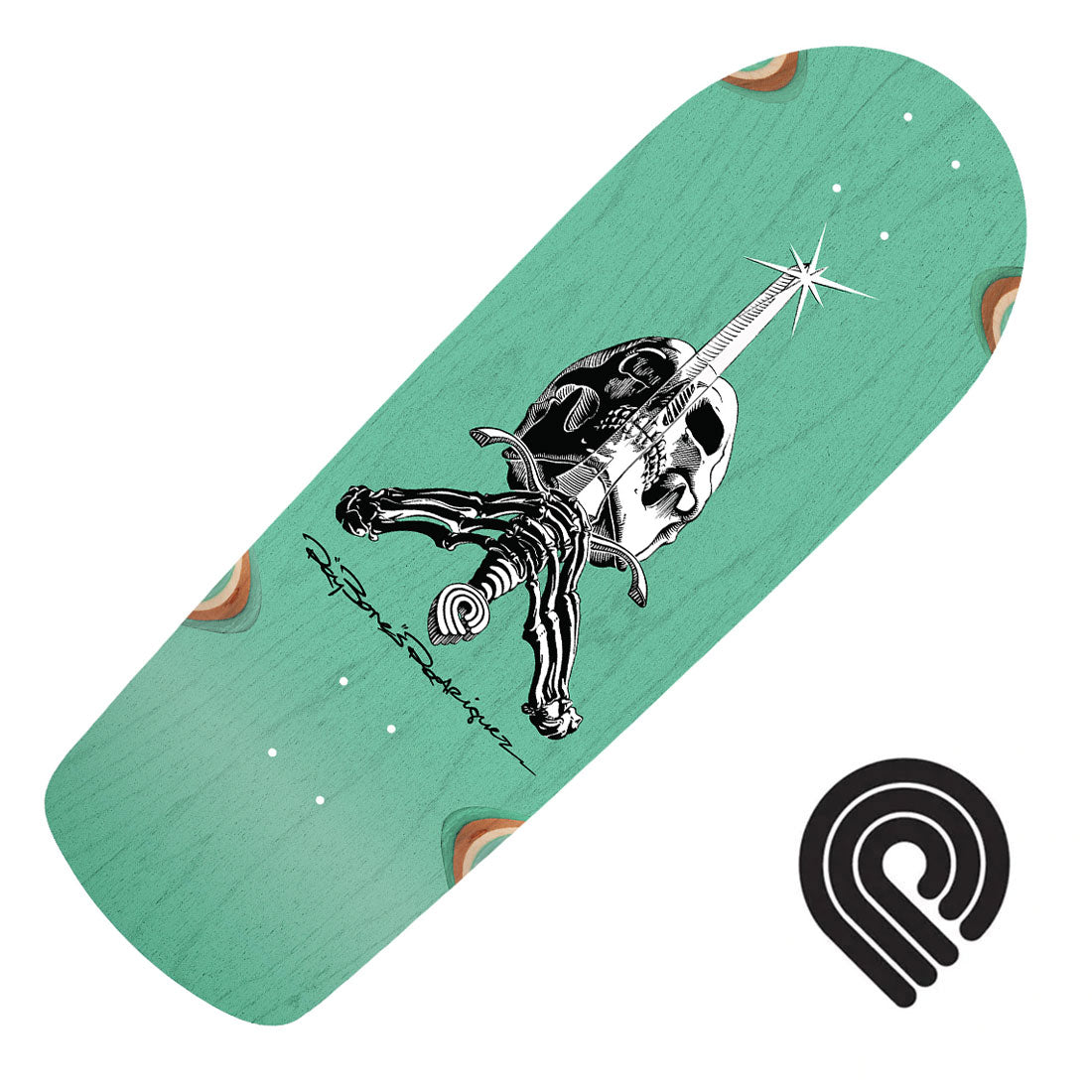 Powell Peralta Rodriguez SAS 10.0 Snubnose Deck - Teal Skateboard Decks Old School