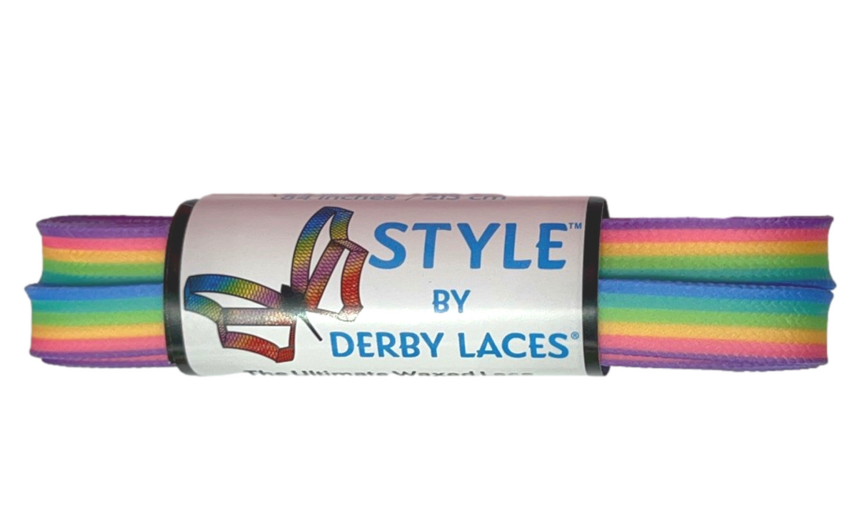 Derby Laces Style 72in Pair Pastel Rainbow Laces