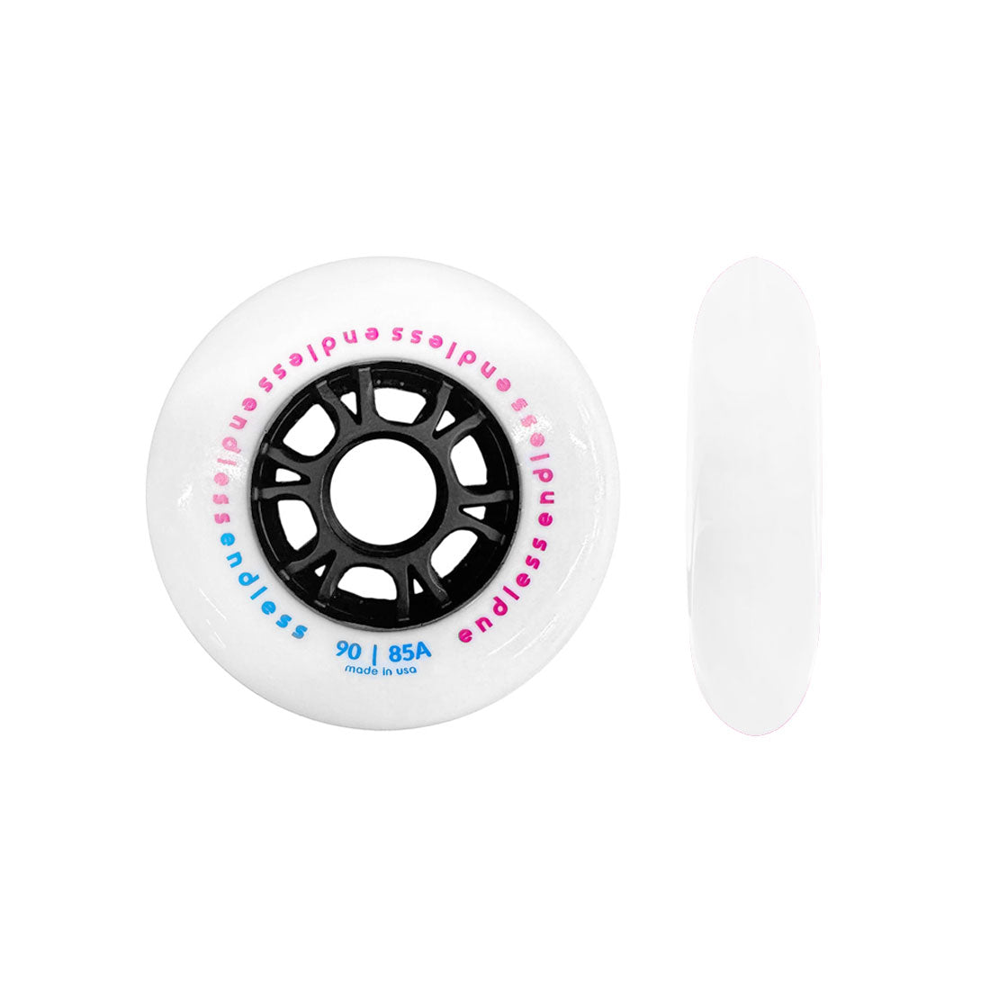 Endless 90mm Wheels 4pk White Inline Rec Wheels