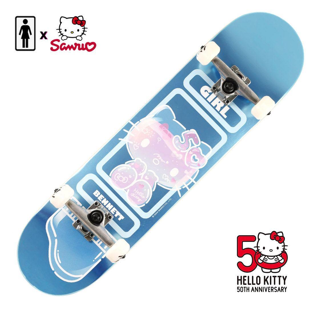 Girl x Hello Kitty 50th Bennett 8.0 Complete Skateboard Completes Modern Street