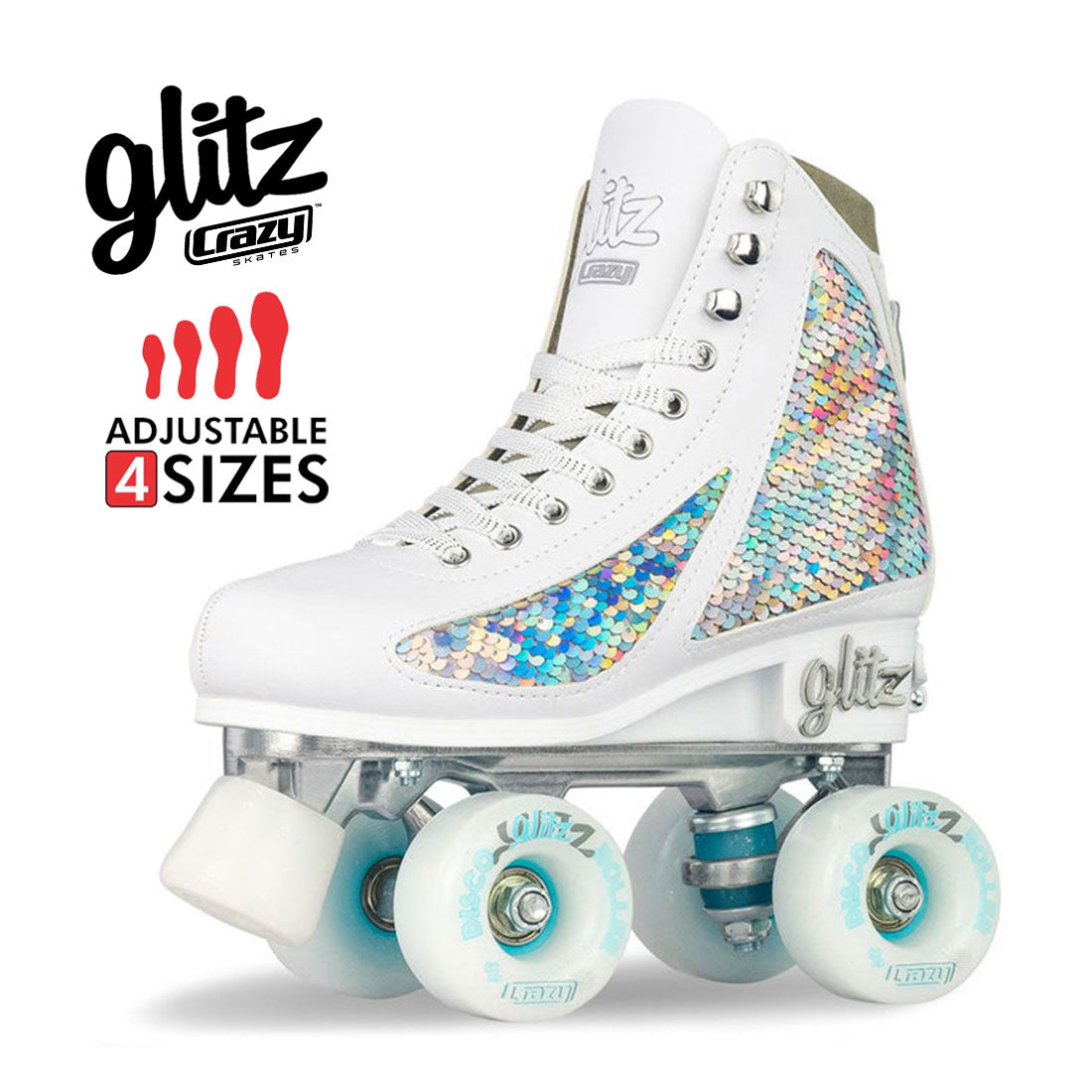 Crazy Disco Glitz Diamond - Kids Adjustable Roller Skates