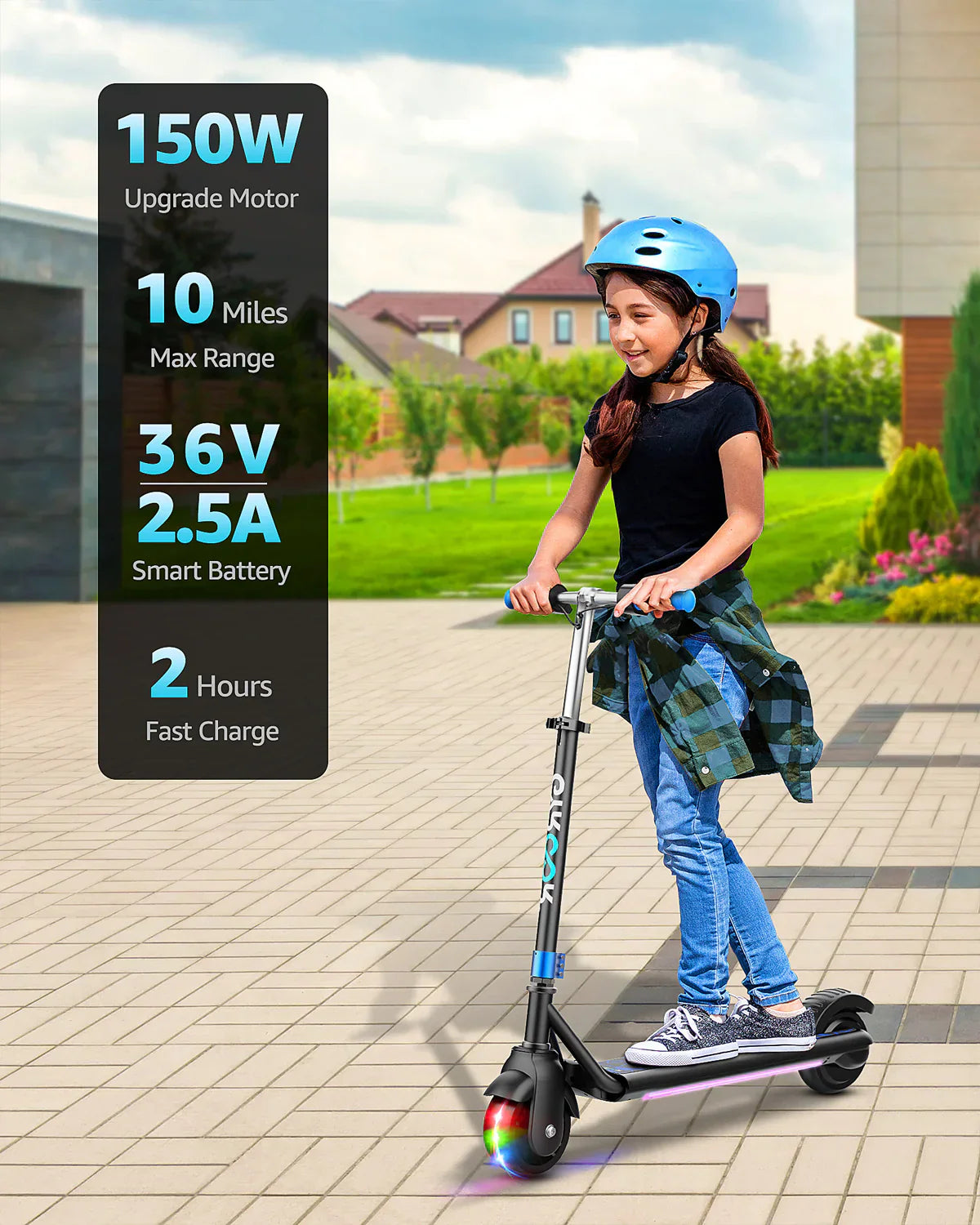 GYROOR H30 Max Kids Electric Scooter - Black