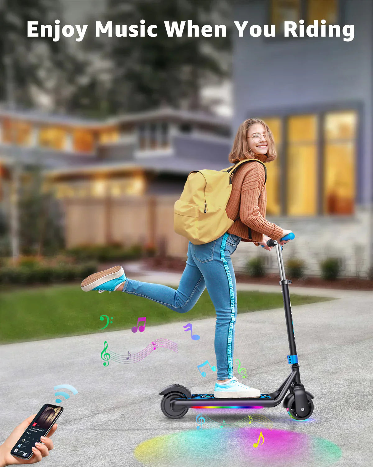 GYROOR H30 Max Kids Electric Scooter - Black