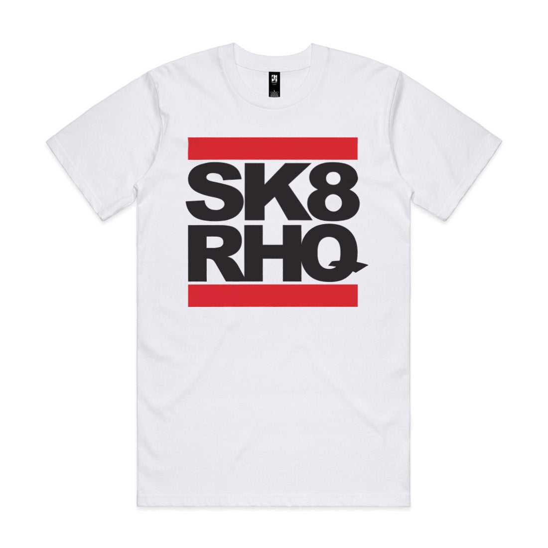 Skater HQ Adult Stacked Tee - White Apparel Skater HQ Clothing