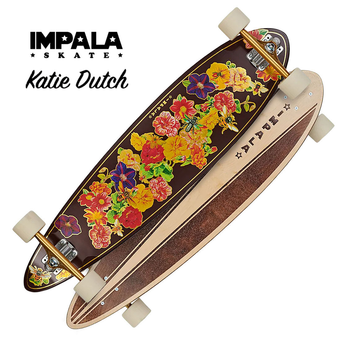 Impala Jupiter Bee Love 37 Pintail Complete Skateboard Completes Longboards