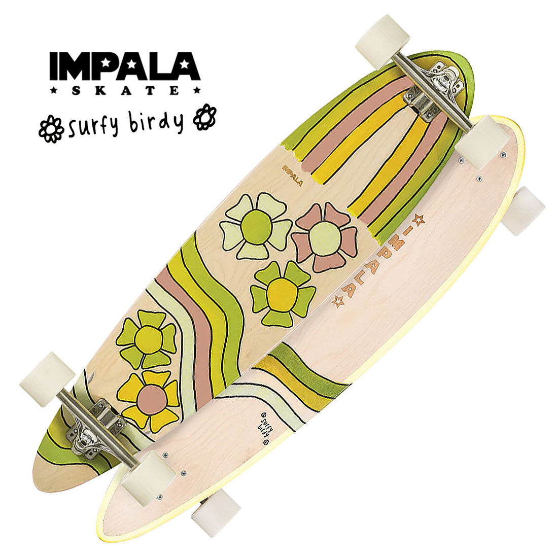 Impala Jupiter Birdy Floral 37 Pintail Complete Skateboard Completes Longboards