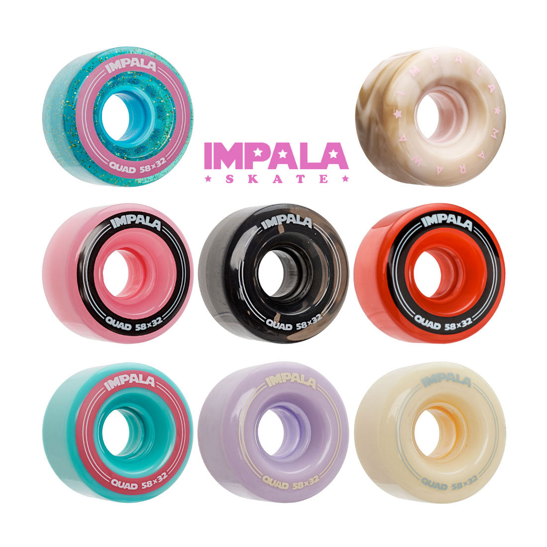 Impala 58x32mm 82a Wheels 4pk Roller Skate Wheels