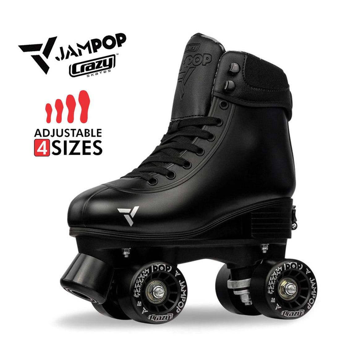 Crazy Jam Pop Black - Kids Adjustable Roller Skates