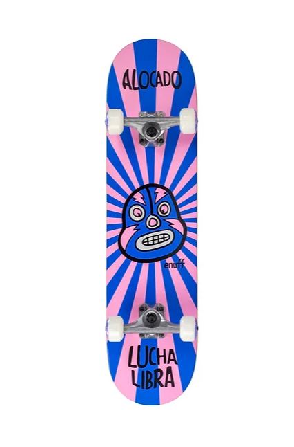 Enuff Lucha Libre 7.75" Skateboard Complete Alocado Pink Blue Skateboard