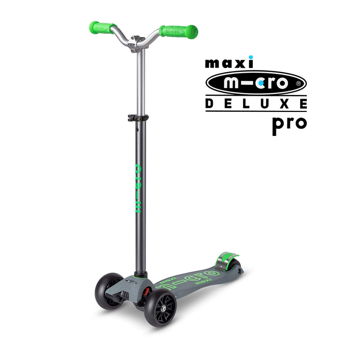 Micro Maxi Deluxe PRO Scooter - Grey/Green Scooter Completes Rec