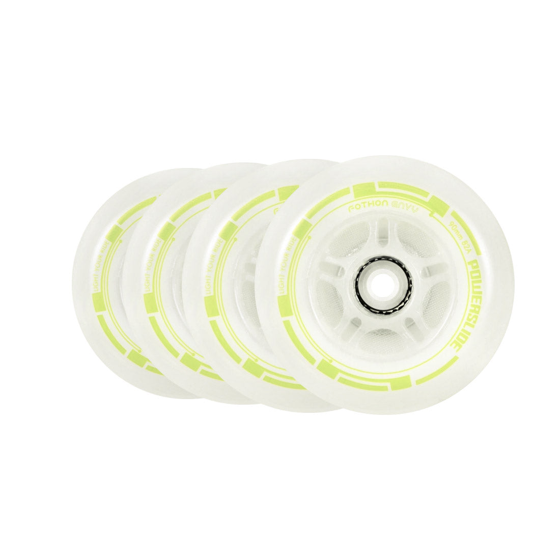 Powerslide Fothon LED Wheels 4pk - Envy Green Inline Rec Wheels