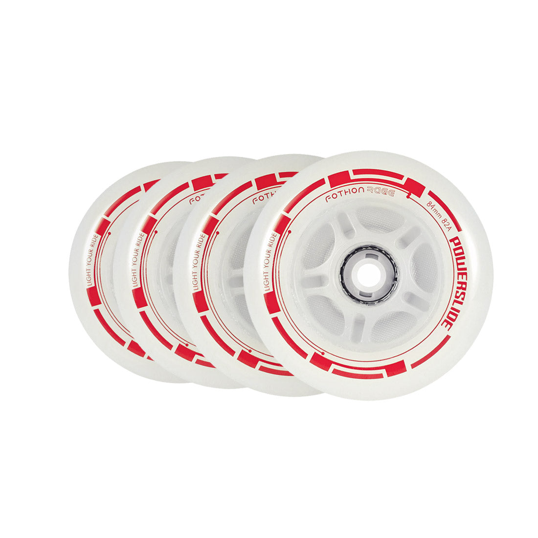 Powerslide Fothon LED Wheels 4pk - Rage Red Inline Rec Wheels