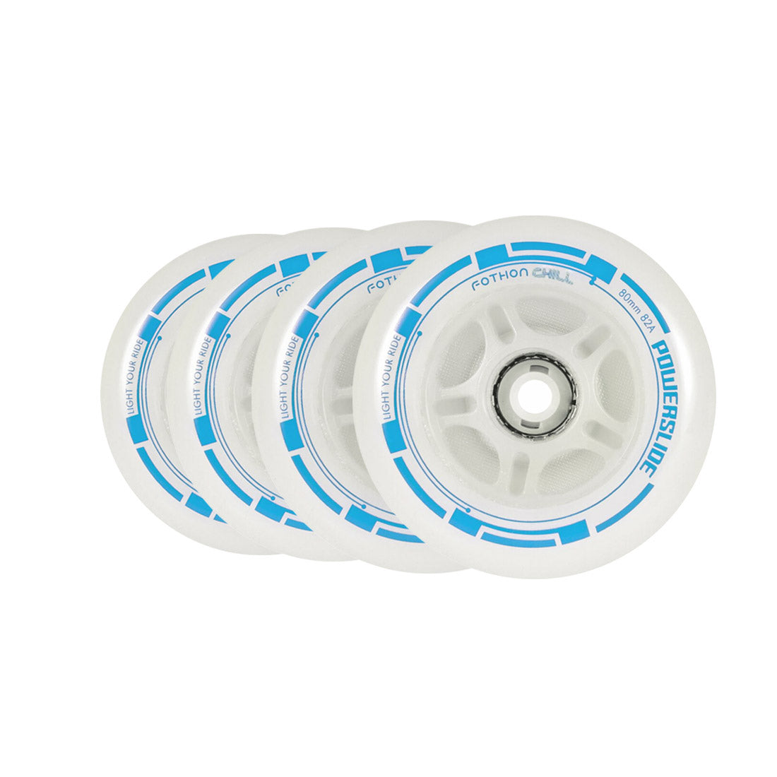 Powerslide Fothon LED Wheels 4pk - Chill Blue Inline Rec Wheels