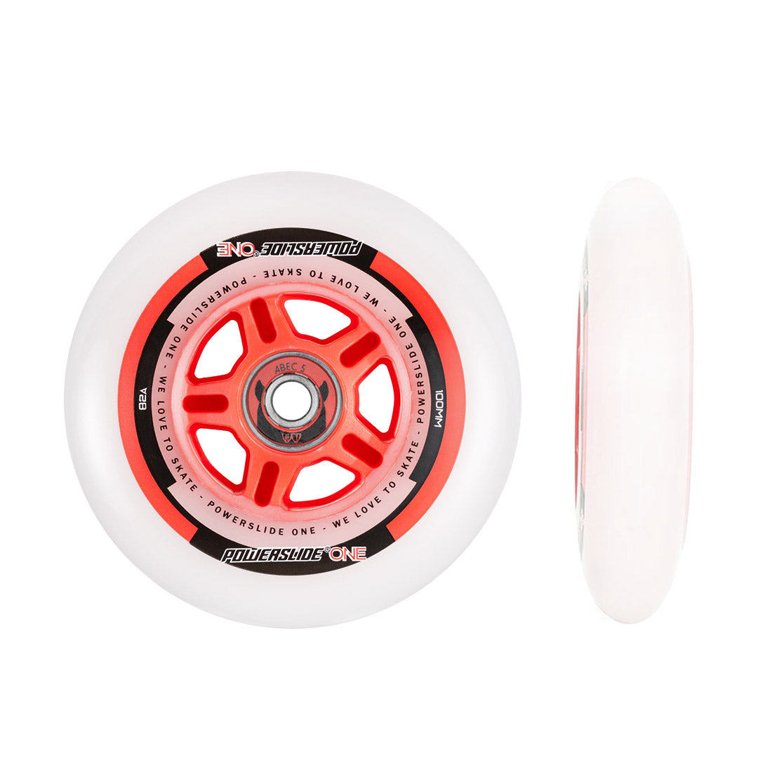 Powerslide ONE Wheels w/ Bearings 8pk 100mm Inline Rec Wheels