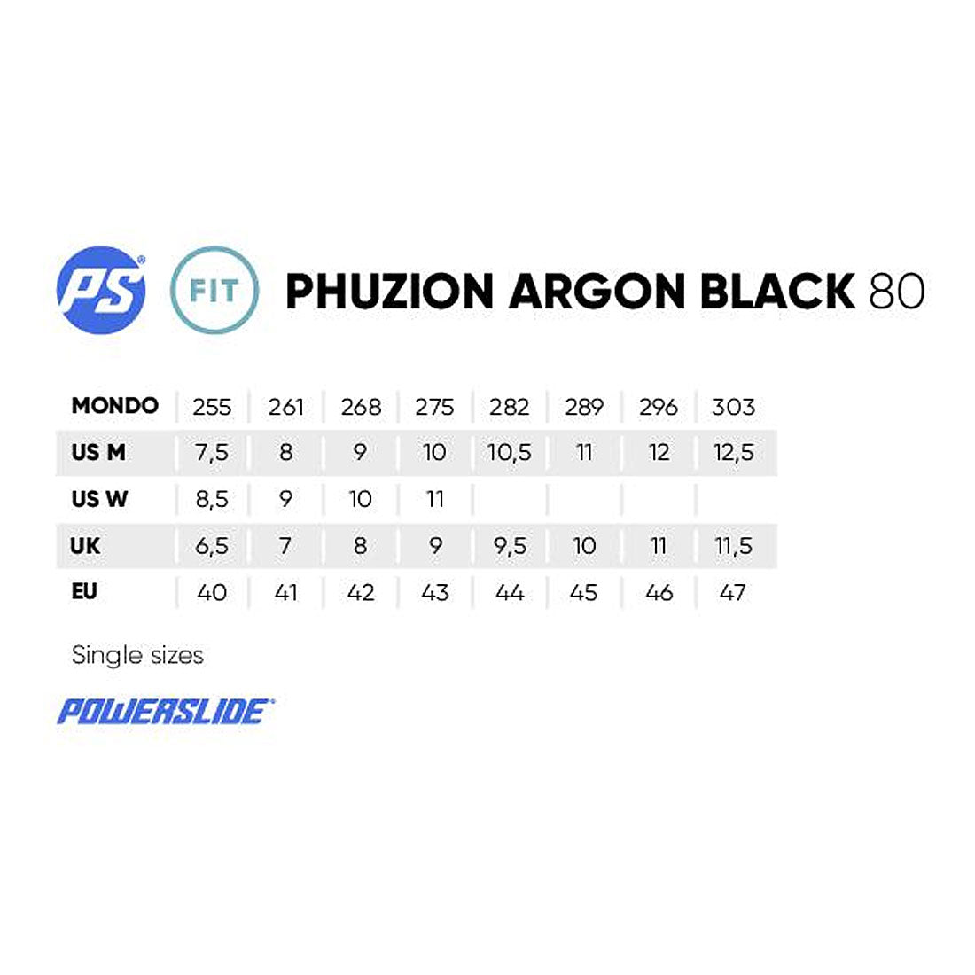 Powerslide Phuzion Argon 80 Black Inline Rec Skates