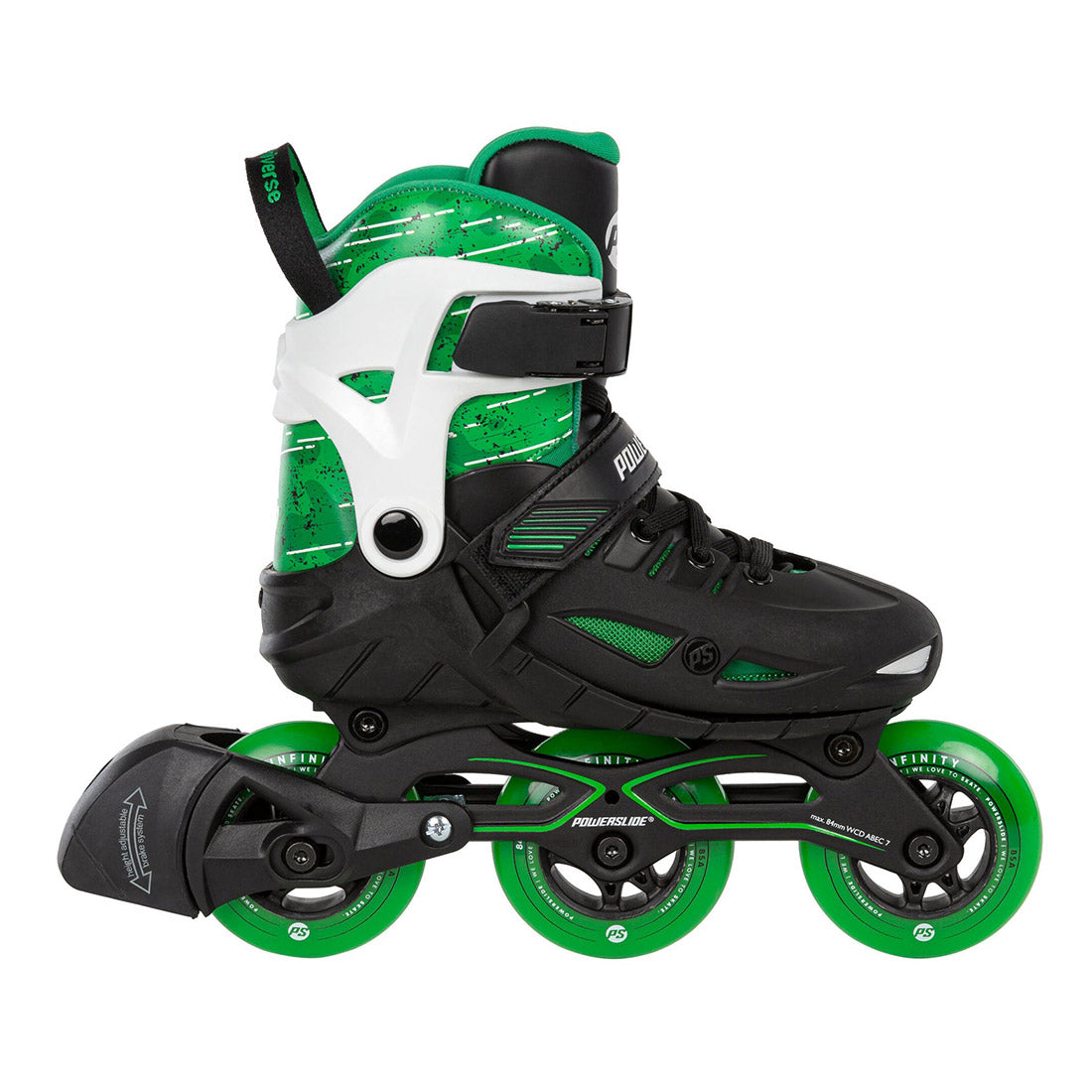 Powerslide Phuzion Universe 3W Adjustable - Green Inline Kids