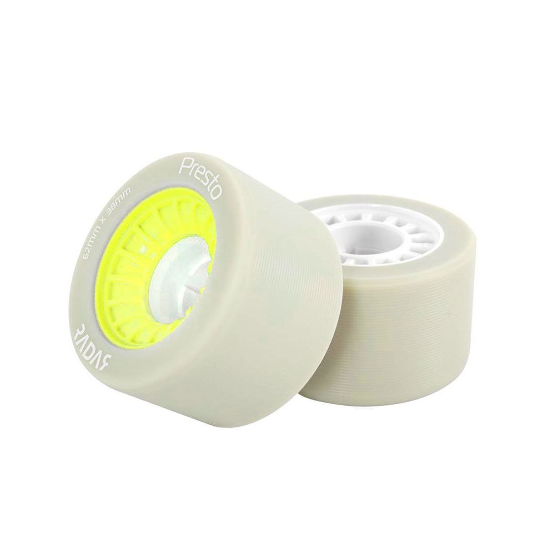 Radar Presto 62x38mm Wheels 4pk 91a Yellow Roller Skate Wheels