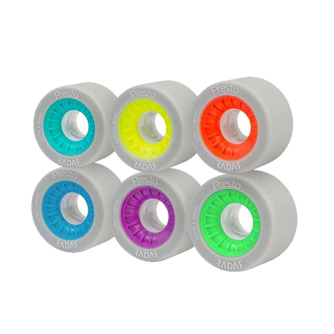 Radar Presto 62x38mm Wheels 4pk Roller Skate Wheels