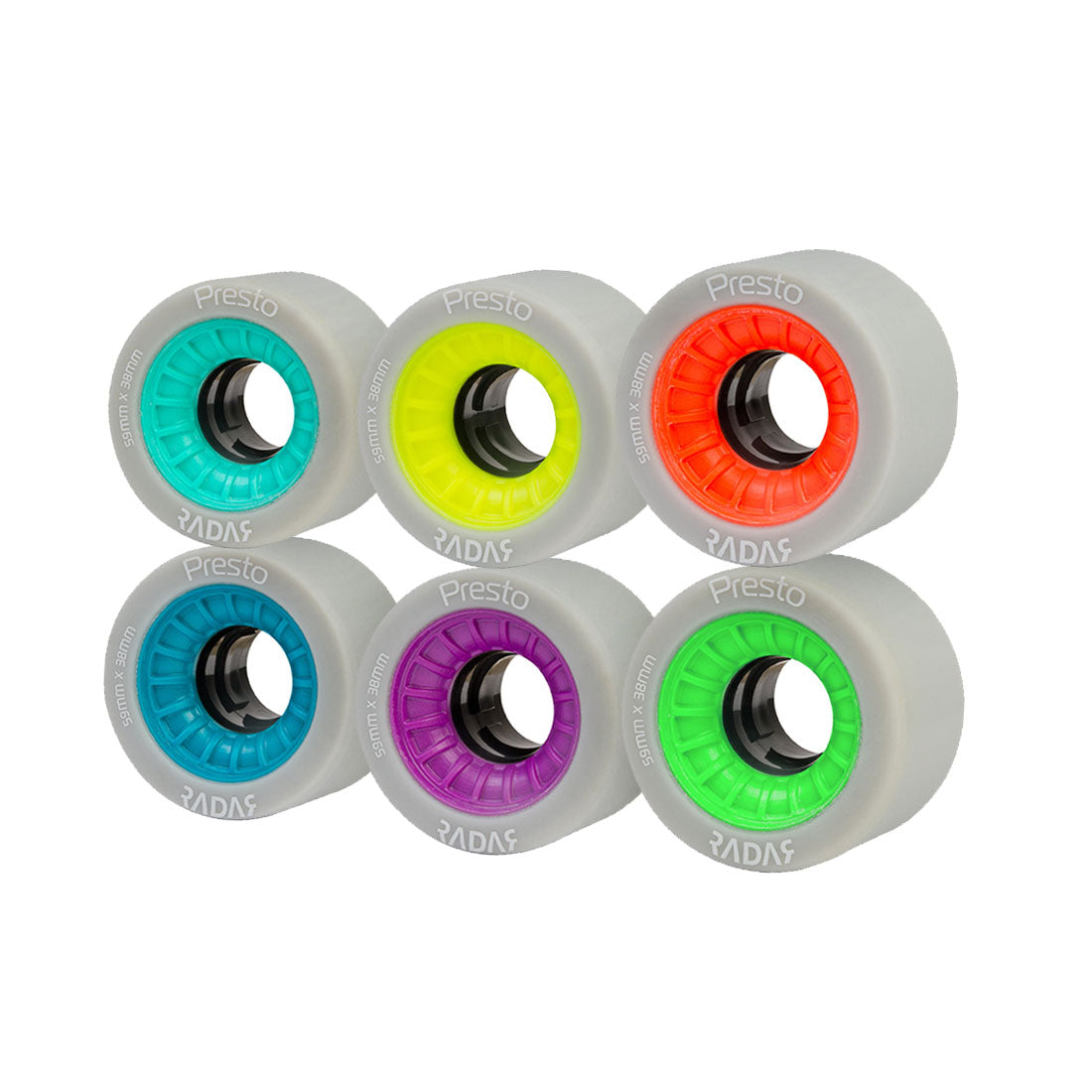 Radar Presto 59x38mm Wheels 4pk Roller Skate Wheels