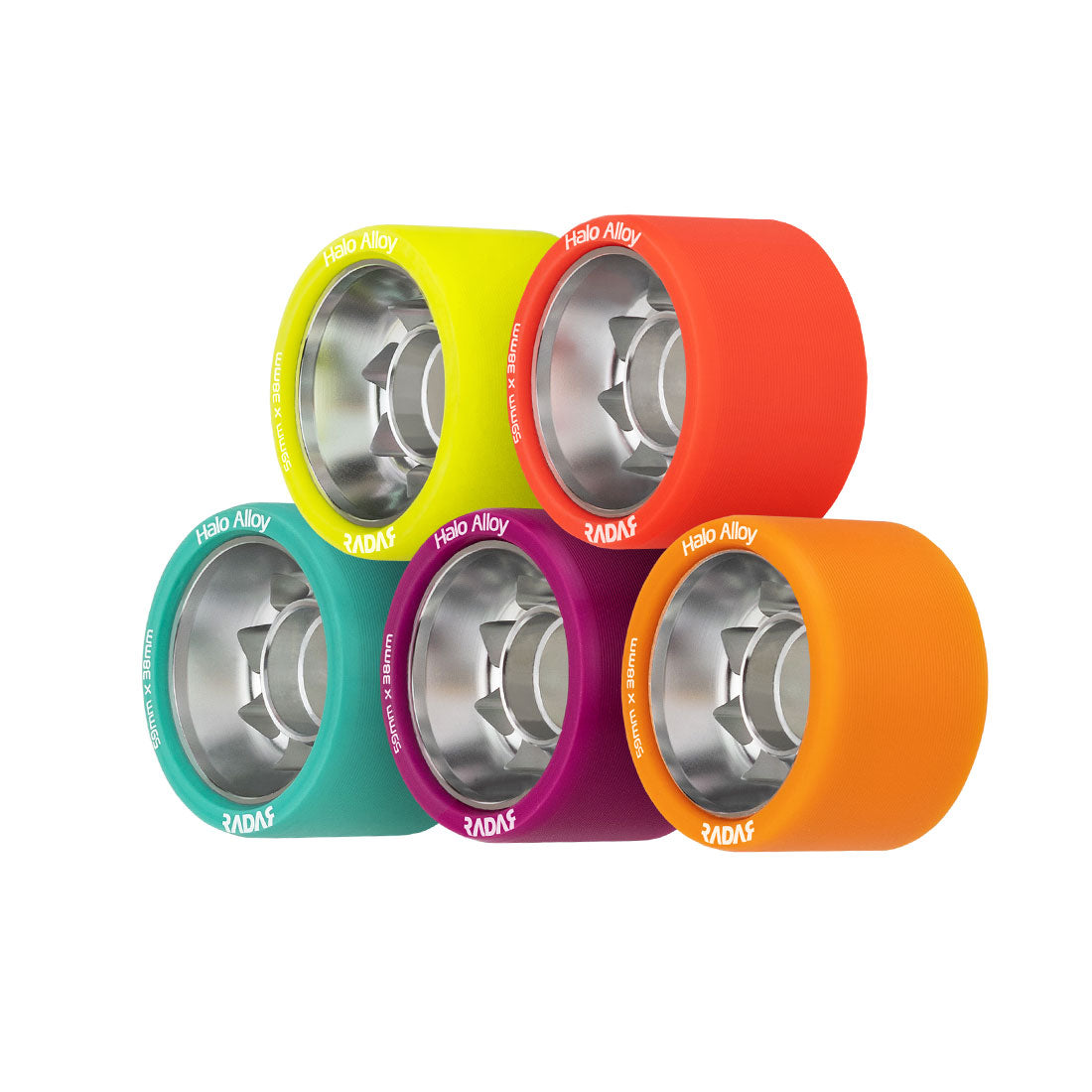 Radar Halo Alloy 59x38mm Wheels 4pk Roller Skate Wheels