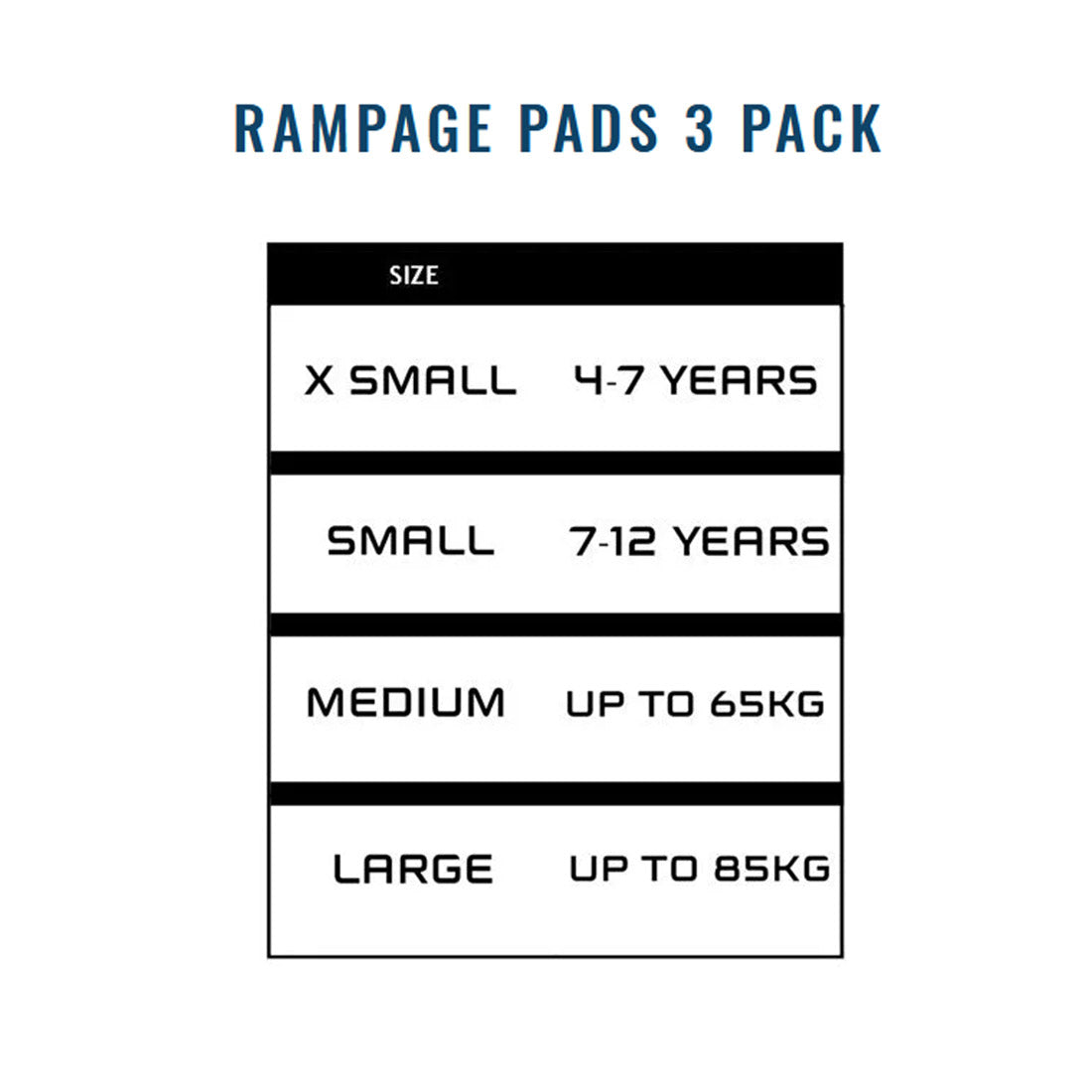 Rampage Protective Tripack - Black Protective Pads