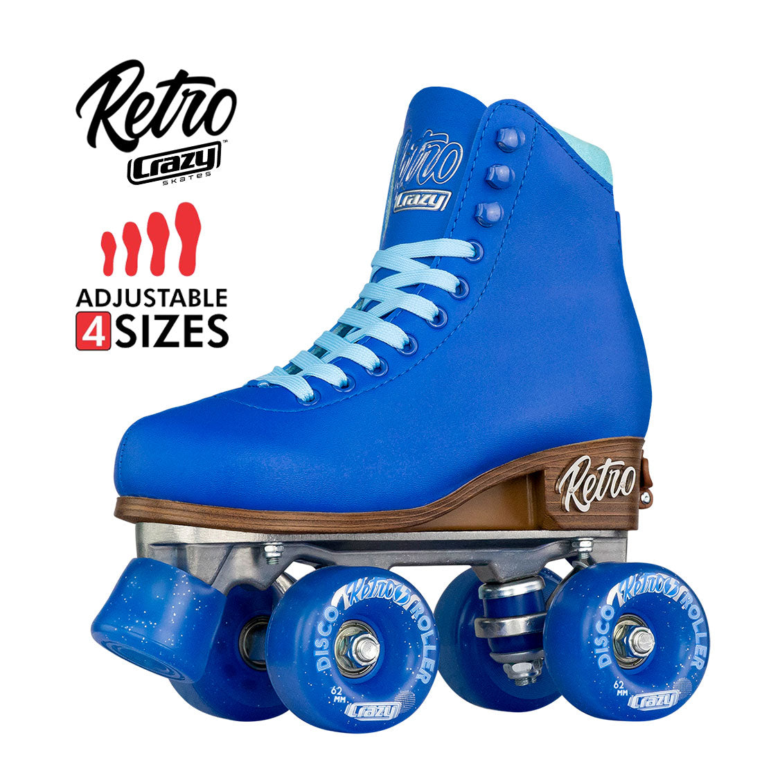 Crazy Retro Roller Blue - Kids Adjustable Roller Skates