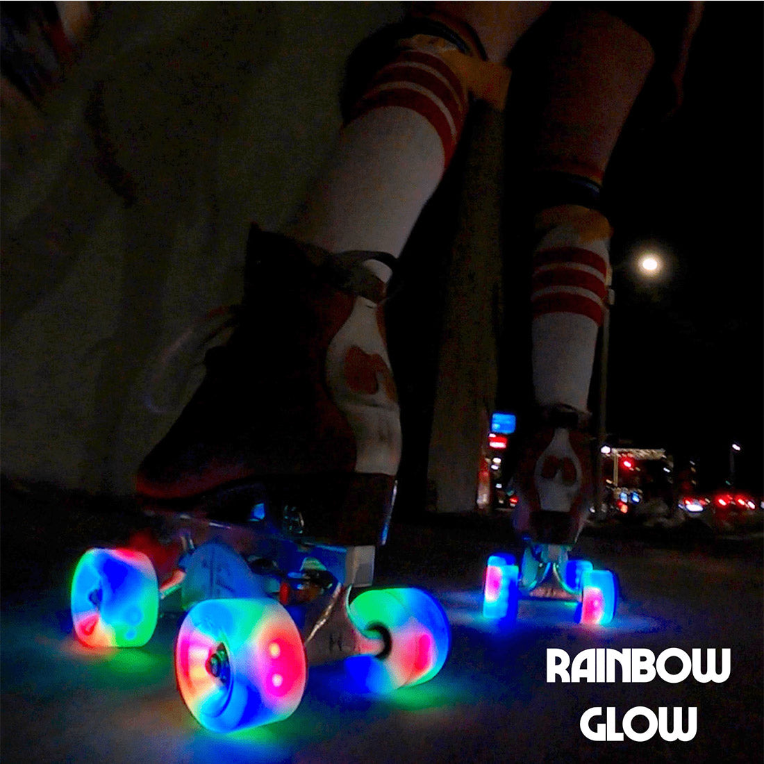 Moxi Cosmo Glow LED 62mm 80a Wheels 4pk Roller Skate Wheels