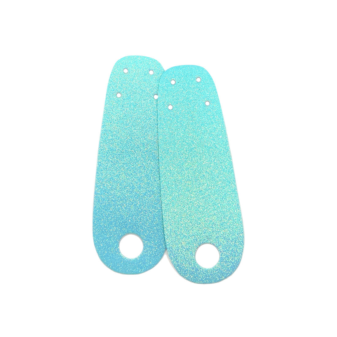 RollerStuff Flat Toe Guards - Glitter Electric Aqua Roller Skate Hardware and Parts