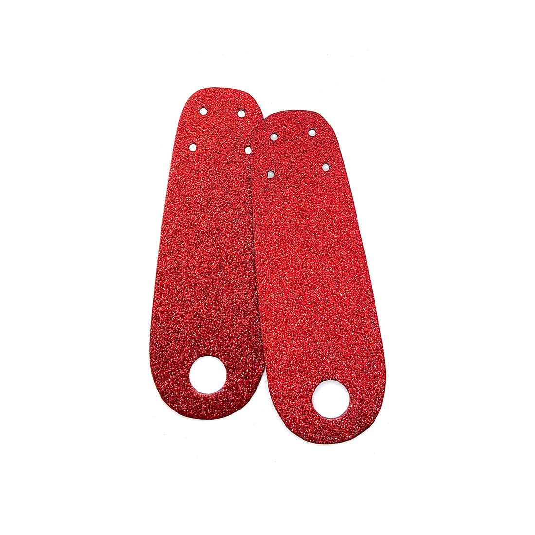RollerStuff Flat Toe Guards - Glitter Cherry Red Roller Skate Hardware and Parts