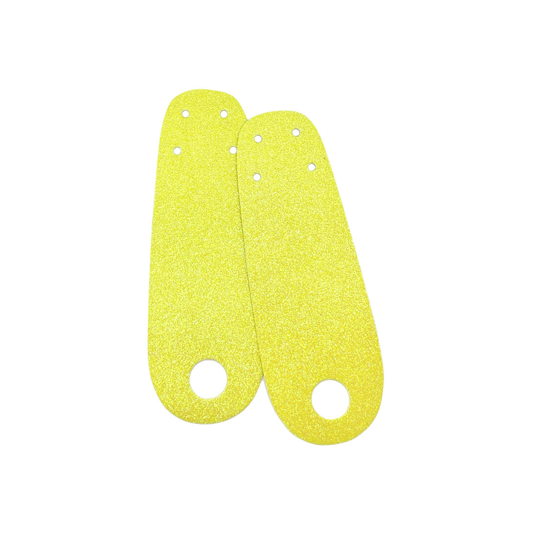 RollerStuff Flat Toe Guards - Glitter Canary Yellow Roller Skate Hardware and Parts