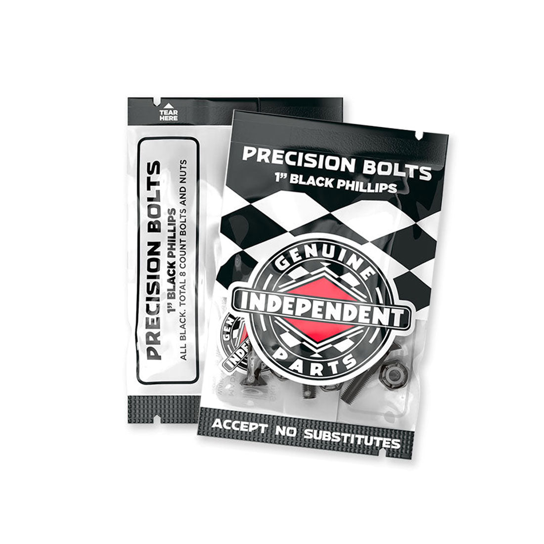 Independent 1in Phillip Hardware - Black Skateboard Hardware and Parts