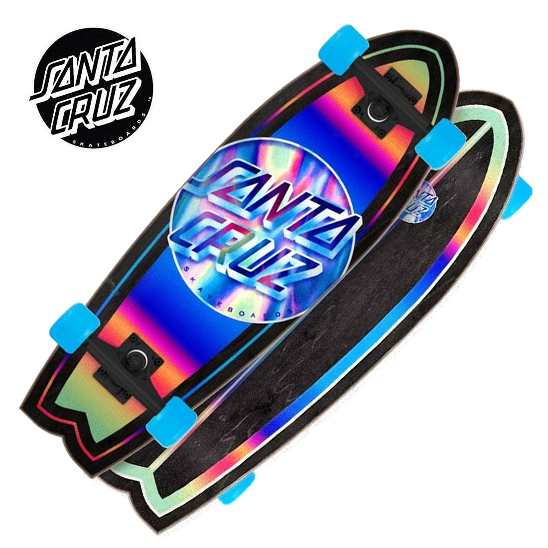 Santa Cruz Iridescent Dot 27.7 Shark Cruzer Complete Skateboard Compl Cruisers