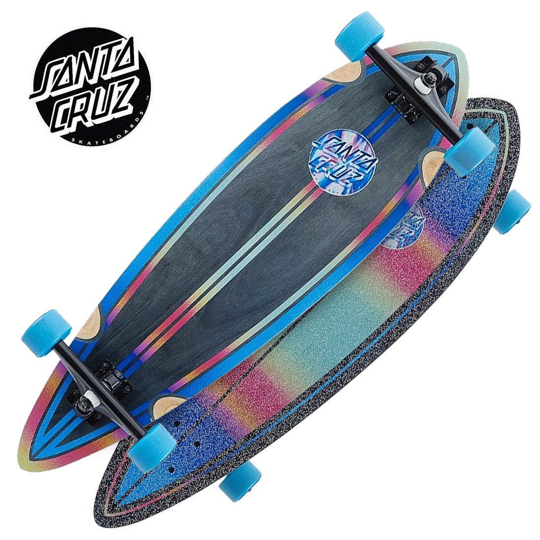 Santa Cruz Iridescent Dot 33 Pintail Complete Skateboard Completes Longboards