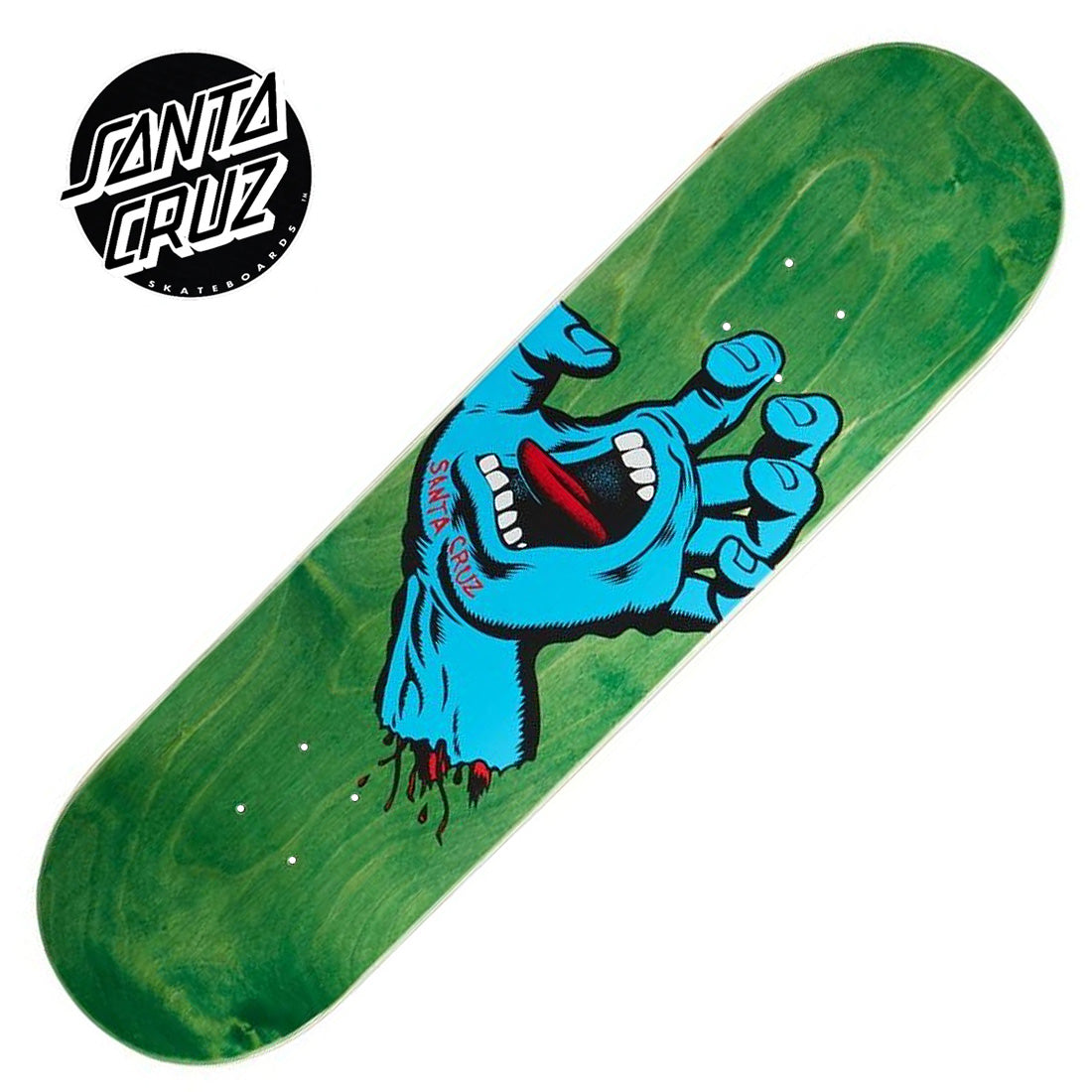 Santa Cruz Screaming Hand 8.8 Deck - Green Skateboard Decks Modern Street