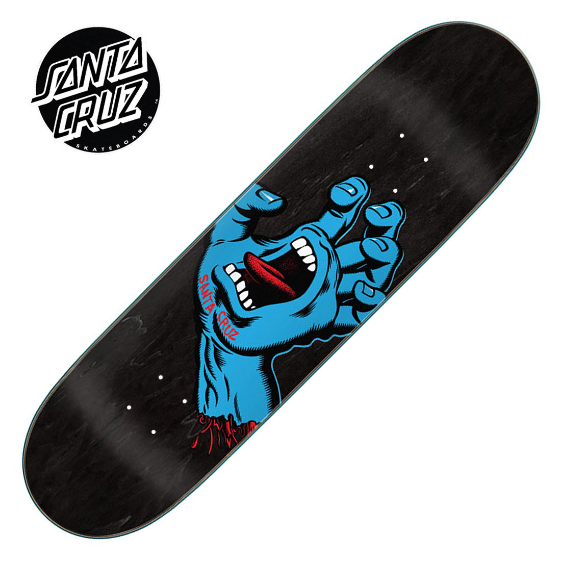 Santa Cruz Screaming Hand 8.6 Deck - Black Skateboard Decks Modern Street