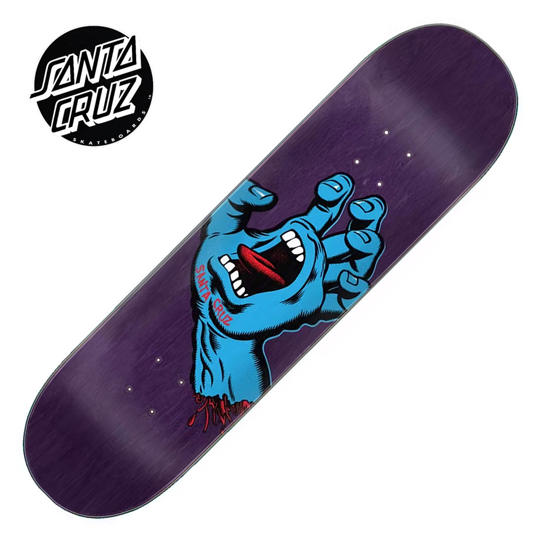 Santa Cruz Screaming Hand 8.375 Deck - Purple Skateboard Decks Modern Street